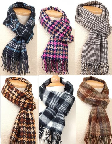 Elegant Fashion Scarf Soft Cozy Men's or Women's Winter Scarves in Plaid or Houndstooth Popular Patterns & Colors