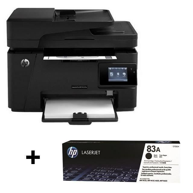 HP LaserJet Pro MFP M127fw + Toner 83A Noir - HP - Pickture