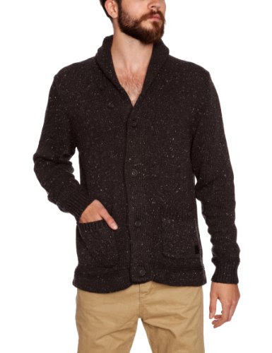 Lee Men's Chunky Cardigan Dark Grey Mele XX-Large