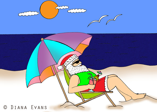 sunning santa