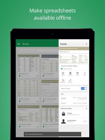 google sheets ios