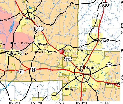 Midland City Alabama Map