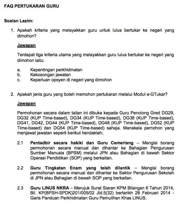 EgTukar Guru Online Semakan Keputusan Jun 2017 KPM