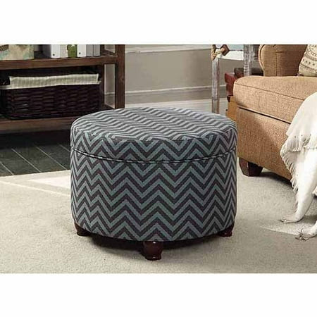 Buy Now Chevron 24" Round Storage Ottoman, Teal Before Special Offer
Ends