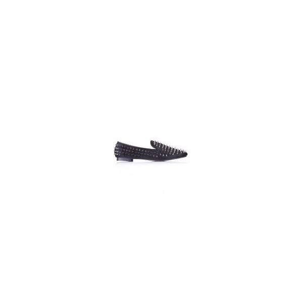Point Rivets Black Flat Shoes via Polyvore