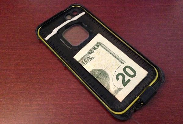 Put a folded up bill in the case of your phone for emergencies. Do it now!
