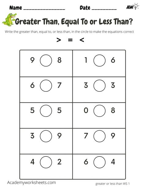  greater than less than worksheets greater than less than super