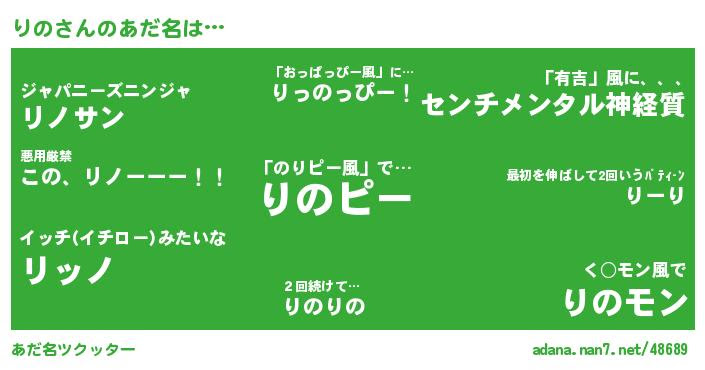 りのさんがあだ名になると