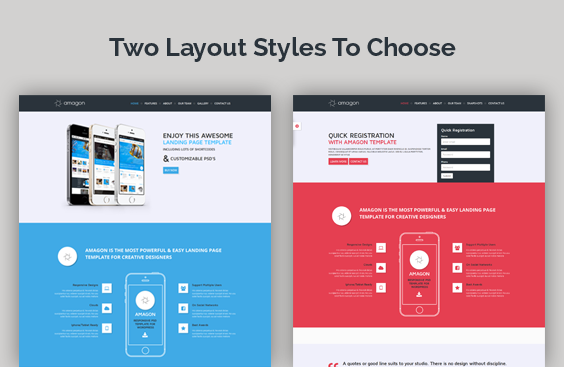 Amagon Flat Bootstrap Landing Page Template