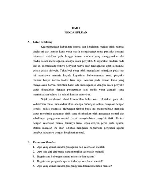 Makalah Agama Dan Kesehatan Mental