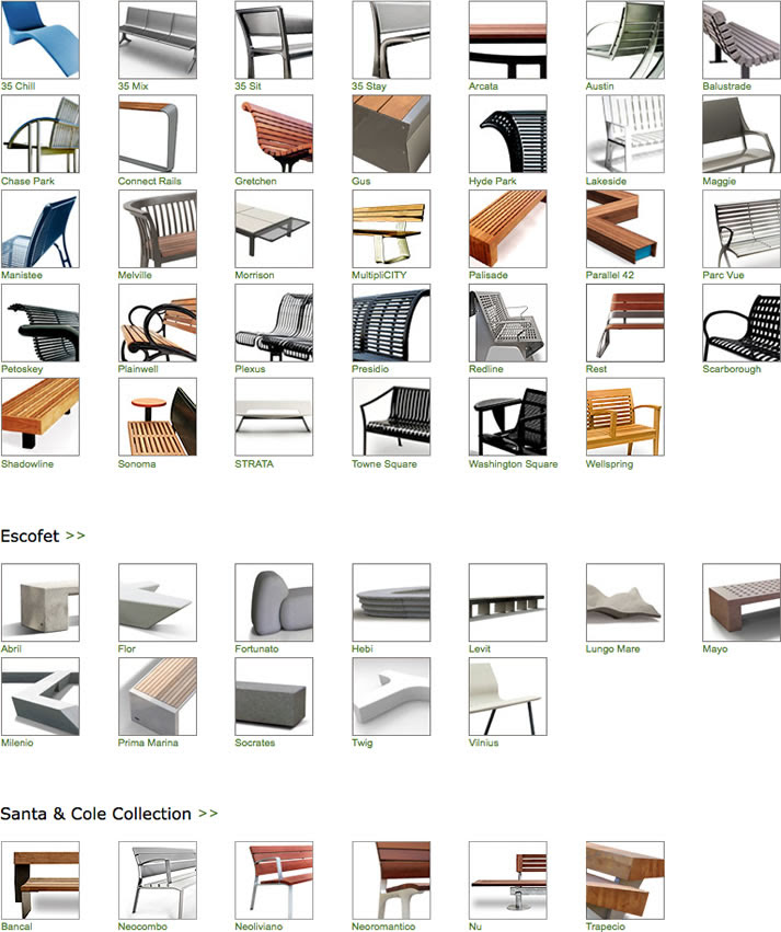 Benches from Landscape Forms Inc. on AECinfo.