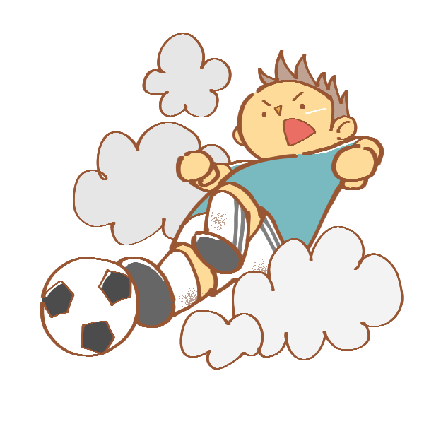 サッカーでスライディングをする男性のイラスト かわいいフリー素材が無料のイラストレイン