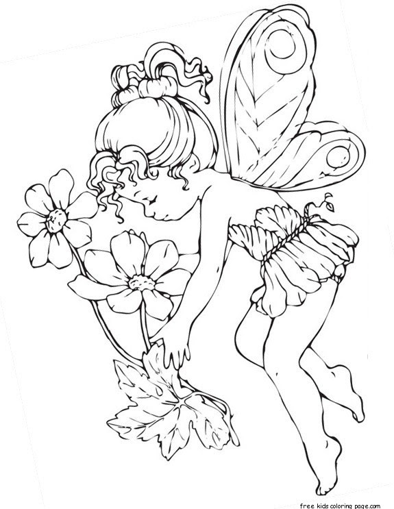 Download fairy coloring pages for adults printableFree Printable ...