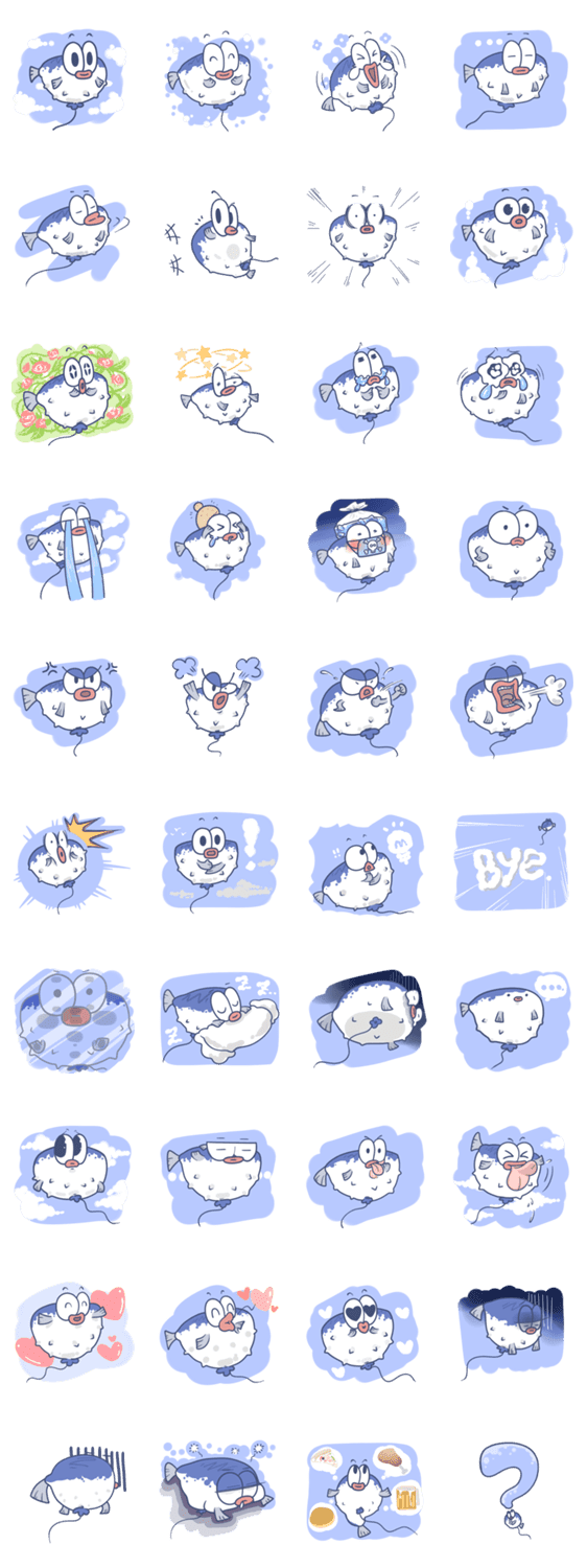 かわいいフグ絵文字 Lineクリエイターズスタンプ Lineで使えるスタンプを紹介 スタンプひろば