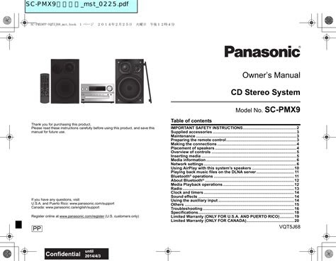 Free Panasonic Stereo Manuals (PDF / ePub)