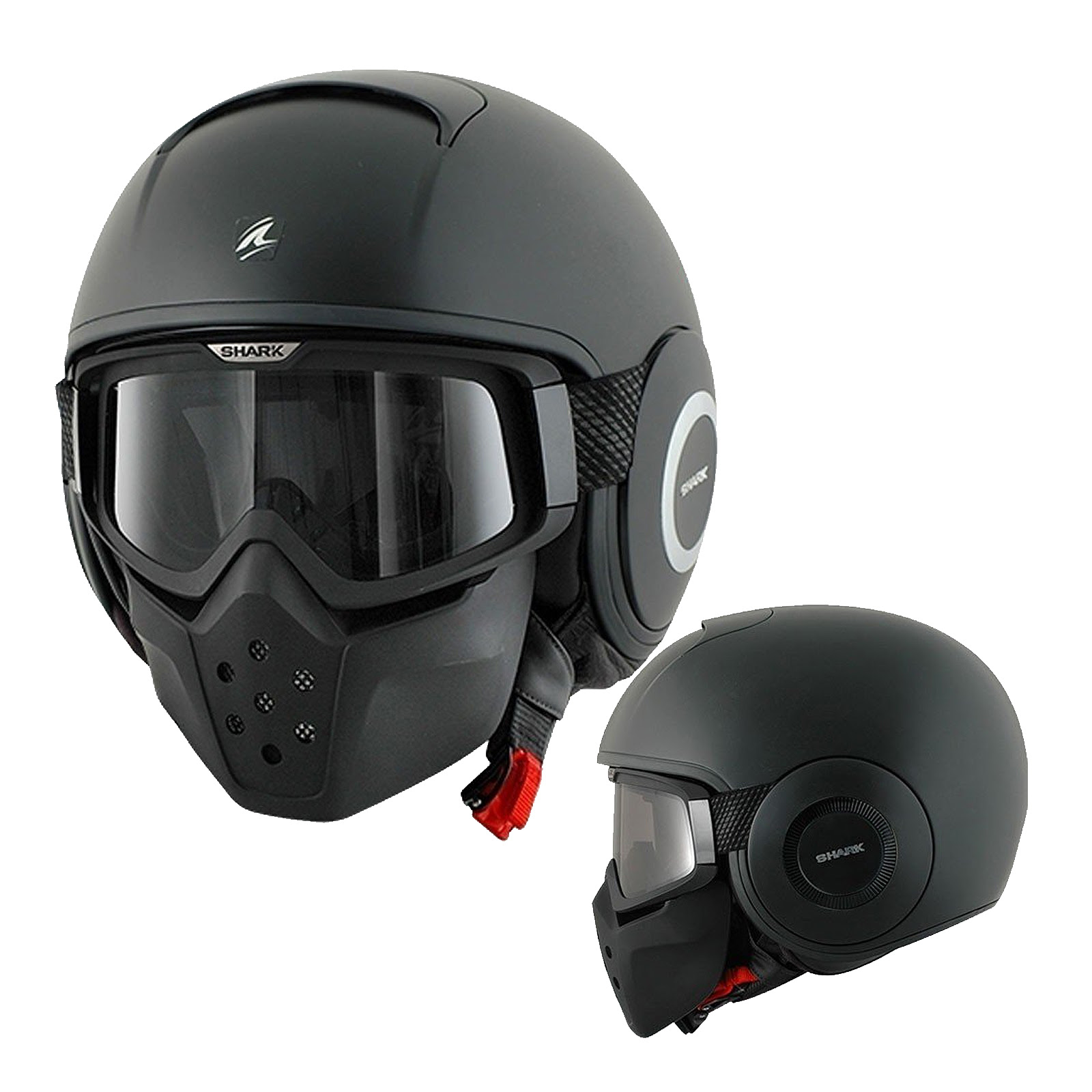 Shark Raw Blank Matt Black XS 54cm Convertible Motorcycle ...
