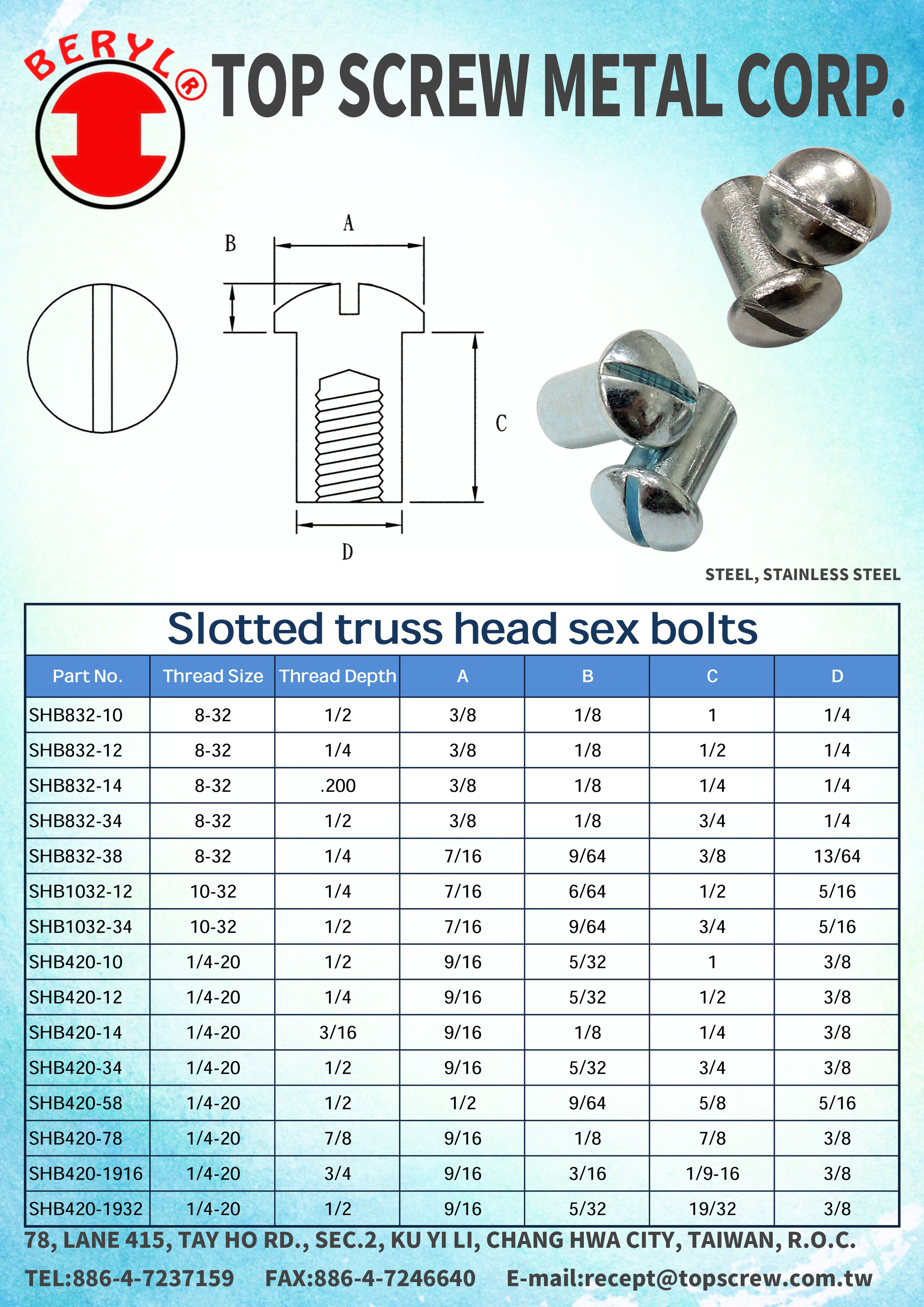 Top screw Metal corp ,insert nut ,blind rivet nut ,plusnut ,blind rivet series ,self tapping threaded inserts ,button head socket trox with pin screws ,glass breaker ,architectural hardware ,welding stud nut ,motorcycle parts ,bolt rivet nut ,knurled thread insert ,tire gauge series ,sex bolt ,post & screw ,self-clinching parts ,glass breaker ,speed pin rivets ,blind jack nut tool product description ,grooved pin ,blind jack nut series ,loksert ,vented screws ,binding post screws ,chicago screw ,tubular rivet ,cylinder metal series ,welding stud / thread stud ,product instruction , self-clinching lock nuts ,grooved pin ,cylinder metal series ,cylinder screw ,cylinder  nut ,spoke nipple ,architectural hardware ,architectural sex bolts , undercut anchor ,expansion anchor ,frame scaffolding flip lock pin ,blind rivets , aluminum ,steel ,stainless steel , stretch folding blind rivets ,multi-grip blind rivet ,high shear strength blind rivet ,rebitador manual ,air hydraulic riveter ,folding blind rivet ,small  flange ,flat head ,blind rivet nut ,half-hex w. big falnge rivet nut ,flat head rivet nut closed end ,seal rivet nut air riveting nut tool ,knurled thread insert ,square blind jack nut ,splined rivet nut ,half hex w. small flange rivet nut ,large flange splined rivet nut, closed end ,blind rivet nut hand tool ,bolt rivet nut ,blind jack nut ,blind jack nut tool ,full-hexagon rivet nut ,small flange rivet nut closed end ,serration under head series ,air pull setter ,plusnut - pre-bulbed ,stainless steel blind jack nuts ,blind jack nut report ,vented screws ,e self-driving nut ,button head socket trox with pin screws ,binding screws ,chicago screw ,tubular rivet ,one way sex bolts , truss combo head ,post & screw ,slotted truss head sex bolts ,six lobe with pin or without pin ,sex bolts ,architectural sex bolts ,six lobe with pin or without pin ,welding stud / thread stud ,welding stud nut ,loksert ,slotted part ,