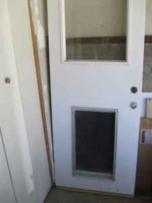 Exterior Door fixed glass + dog door in Los Angeles, CA 90066 ...