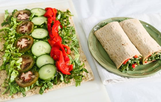 Lavash Hummus Veggie Wrap