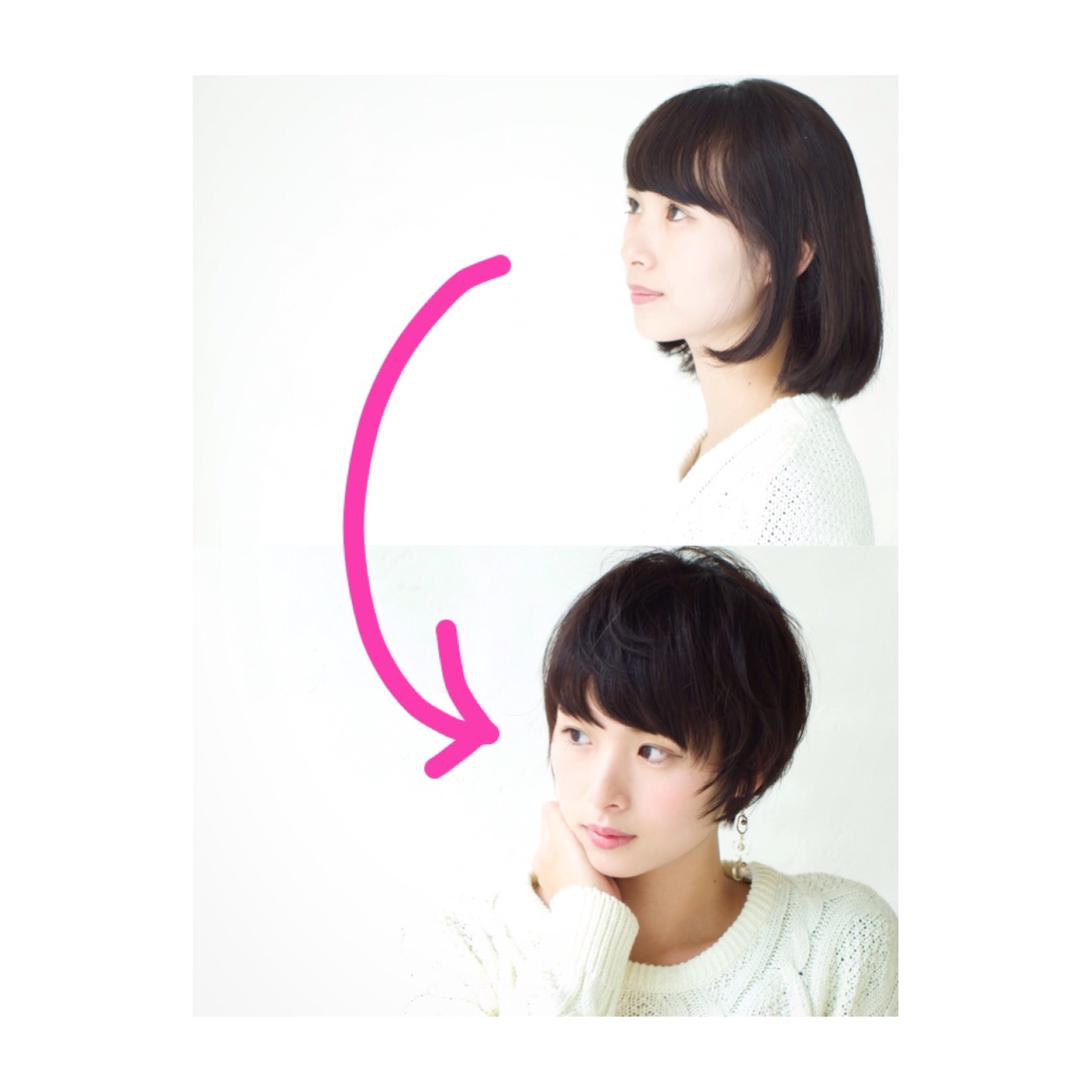 美しい女性ショート黒髪ます ヘアスタイリング まぶしいのストック