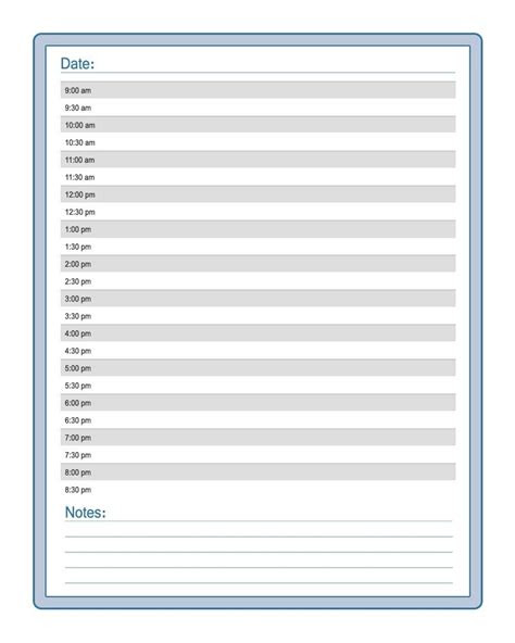 Planning what to do well before you actually do it is an important aspect of life. printable time of day calendar