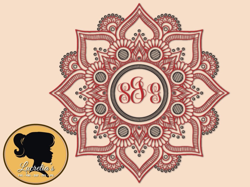 Download Monogram Flower Mandala Svg Free - 50+ Best Quality File for Cricut, Silhouette and Other Machine