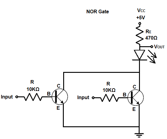 How to Build a NOR Gate with Transistors