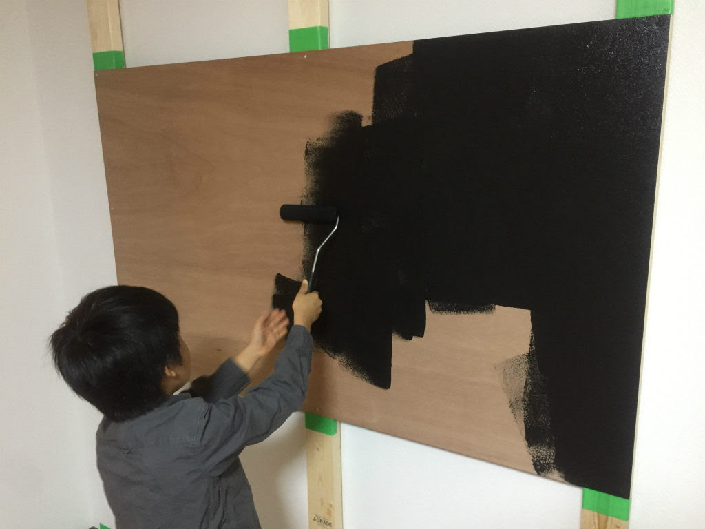 子供部屋に黒板製作中