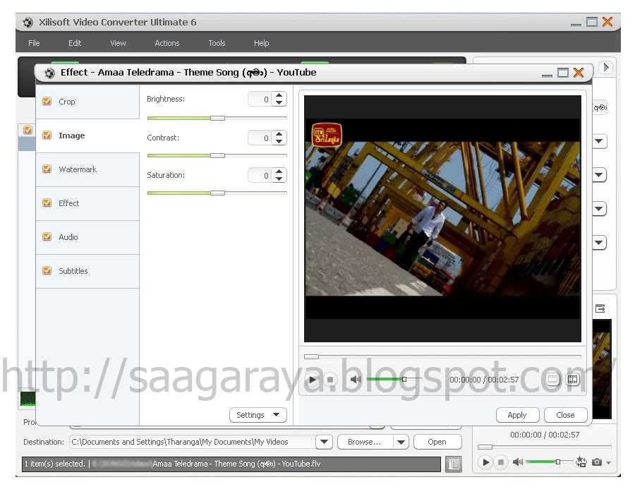 Xilisoft Video Converter Ultimate - Image Effect
