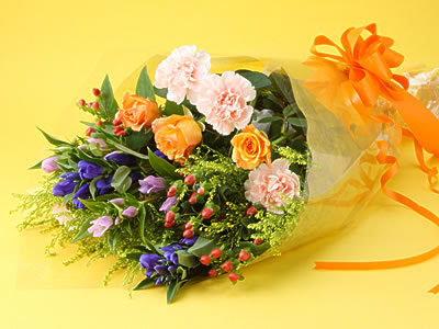 9月リンドウと秋の花の花束 誕生花の通販 宅配 誕生日に誕生月の花束を 花のギフトはwfs