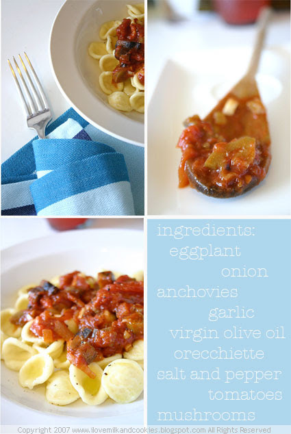 Oricchiette with Eggplant Ragout