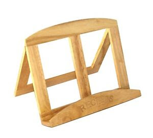 Natural-Wood-Wooden-Cook-Cookery-Book-Recipe-Holder-Reading-Stand-Rest ...
