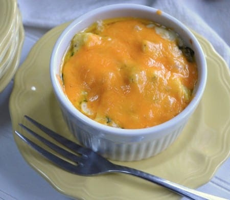 Overnight Scrambled Eggs With Spinach And Cheddar Cheese