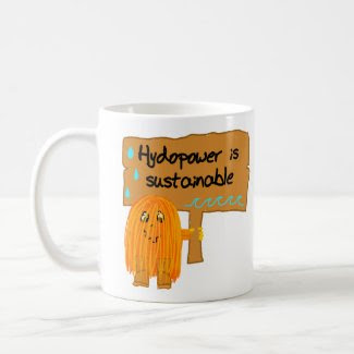 orange hydropower is sustainable mug