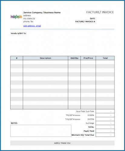  free printable invoice template pdf