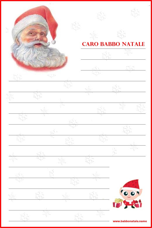 Lettera A Babbo Natale Lettera A Babbo Natale Da Stampare