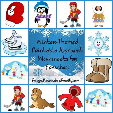 Simply print free printable winter activities for . free winter themed printable alphabet worksheets for preschool