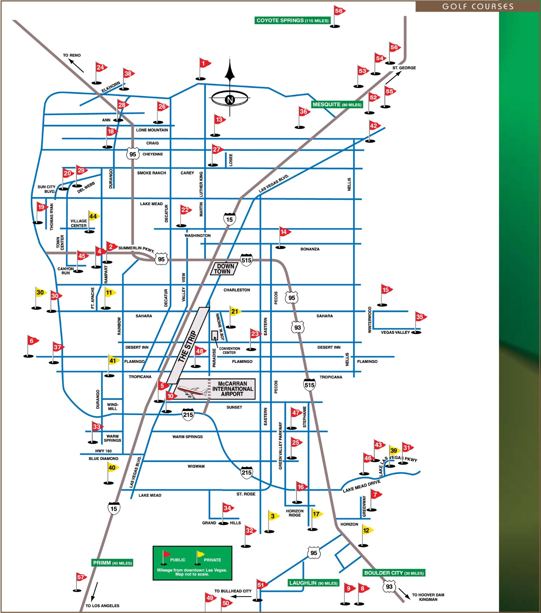 Las Vegas Golf Map Las Vegas golf courses map
