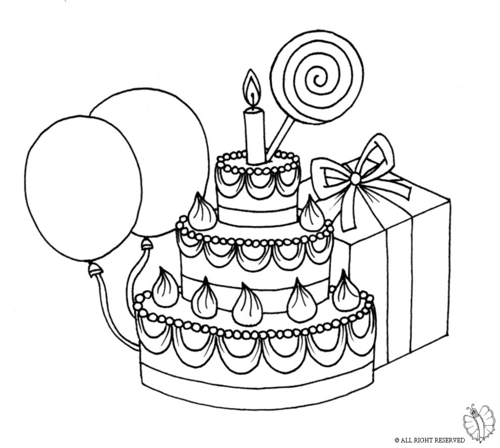 Disegno di Torta pleanno con Lecca Lecca da scaricare