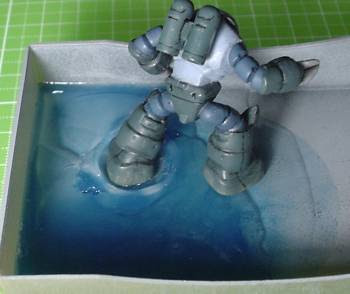 ジオラマの水面を作るテスト5日目 ガンダムコレクション改造日記