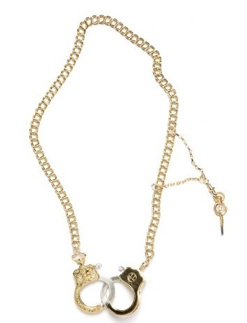 mixed metal handcuff necklace