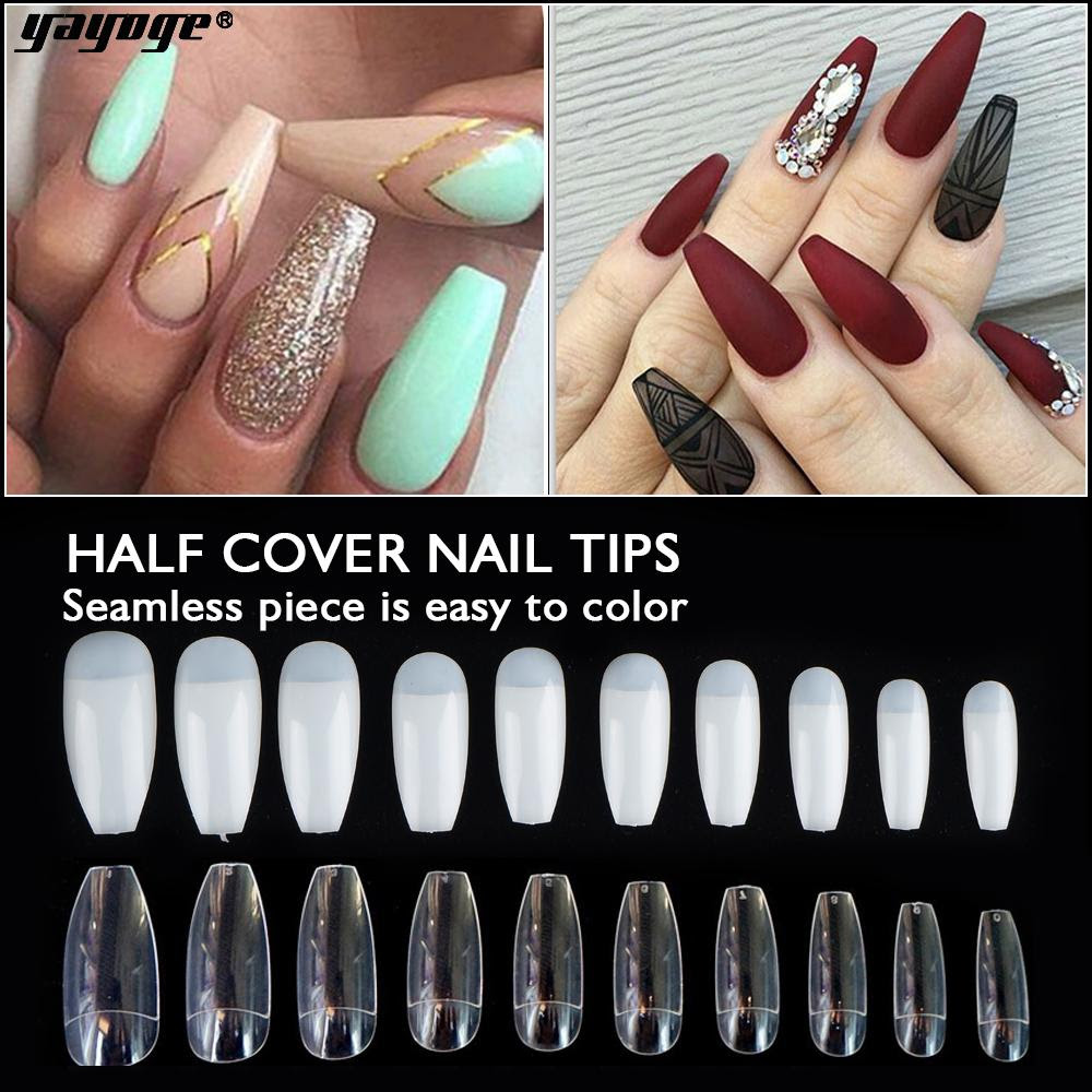 Us 6 74 500pcs Set Half Full Cover Ballerina Square French Ballet Acrylic Nail Art Tips Www Yayoge Com