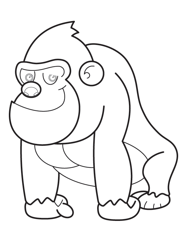 free cute gorilla coloring pages download free clip art