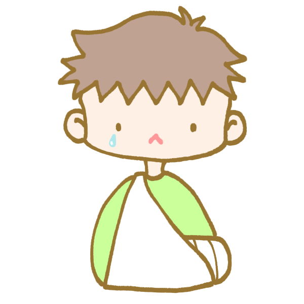 腕を骨折した男の子のイラスト かわいいフリー素材が無料のイラストレイン