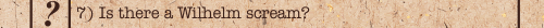 Is there a Wilhelm Scream?