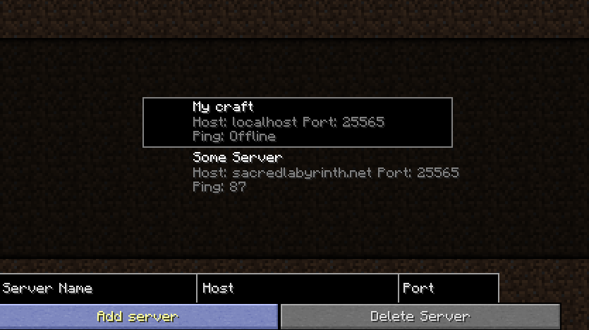 [1.7.3][Your Servs] Built in Server List - Minecraft Mods 
