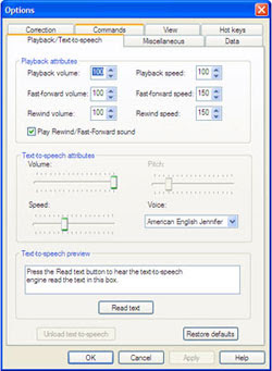 Playback/text-to-speech