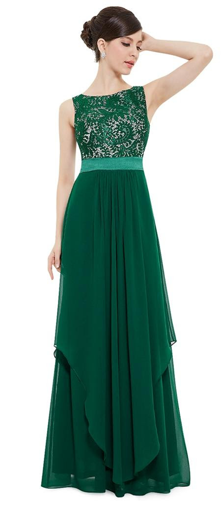 BNWT ALICE Emerald Green Lace Chiffon Prom Evening BNWT ALICE Emerald Green Lace Chiffon Prom Evening
