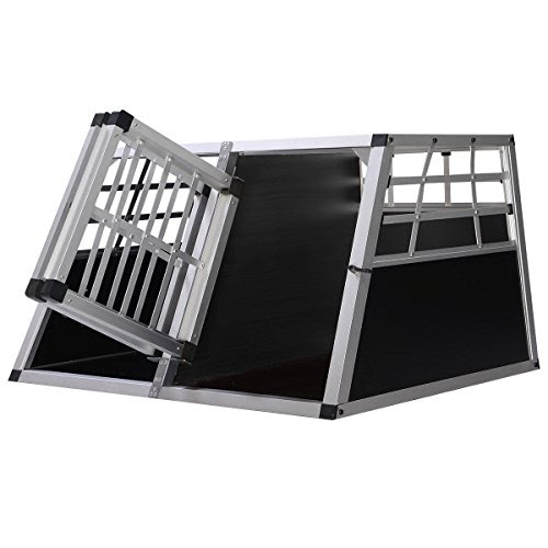 Giantex 2-door Aluminum Dog Transport Box Dog Crate Kennel Pet Playpen ...