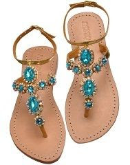 4526 Princess Crown Aqua Mystique Sandals; 200.00